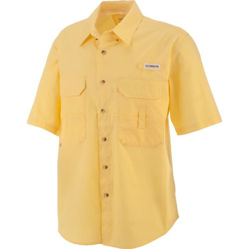 MAGELLAN Fishing Shirt Mens XL Banana Cream Yellow SS Cotton Outer
